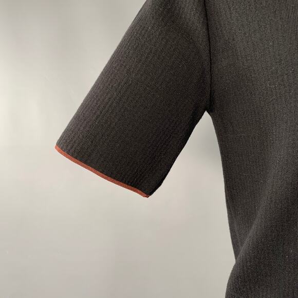 CALVIN KLEIN COLLECTION Size S Black Knit Viscose Virgin Wool T-shirt - Picture 2 of 7